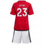 Günstige Fußballtrikots Manchester United Shaw 23 Kinder Heimtrikot 2023-24 Kurzarm